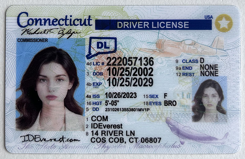 Scannable Fake Connecticut Driver's License